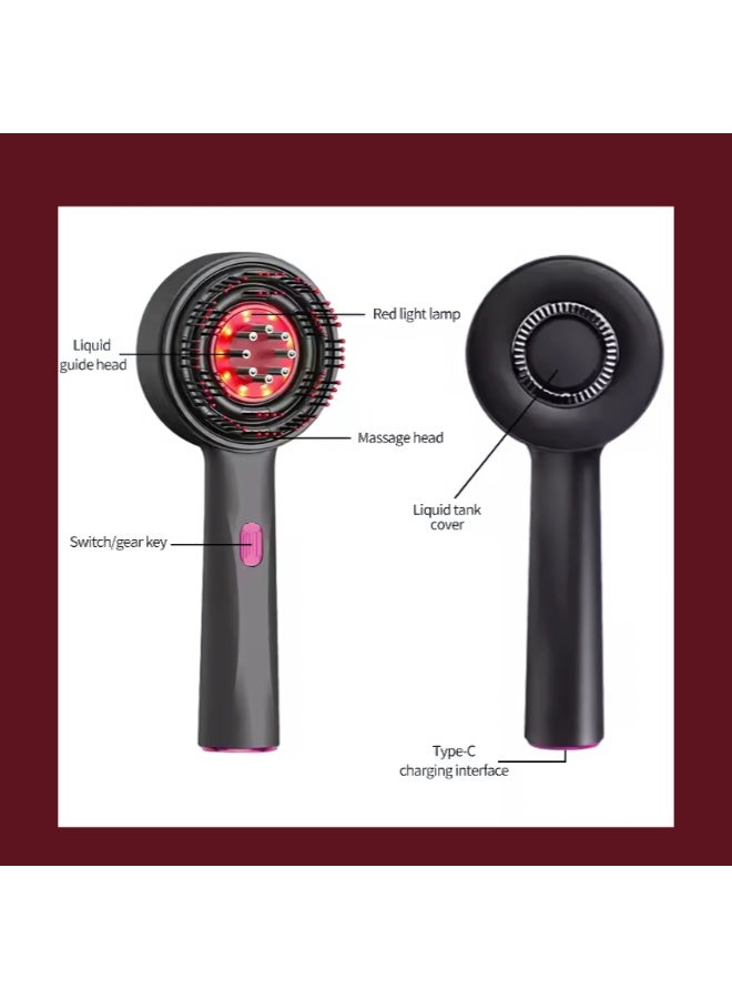 Electric Scalp Massager 2-in-1 Head Massager for Hair Growth and Oil Applicator Waterproof Shower Brush Head Stress,Pain Relief, Dandruff Removal, Deep Scalp Cleansing & Relaxing Head Massage (Grey) - Image 3